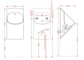Писсуар подвесной ArtCeram La Fontana 33х30 см керамика белый матовый LFO002 05;00