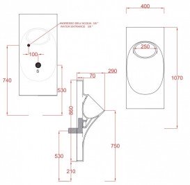 Писсуар подвесной ArtCeram Sotto Sopra+Up санфарфор белый глянцевый OSO001 01;00