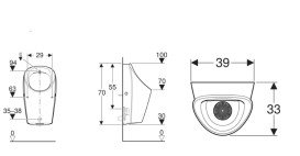 Пісуар підвісний Geberit Selnova L 39х33 см сантехнічний фарфор білий 503.135.00.1