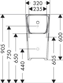 Пісуар підвісний Hansgrohe EluPura Original Q безободковий 32х30,5 см кераміка білий 60127450