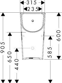 Писсуар подвесной Hansgrohe EluPura Original S безободковый 32х31 см керамика SmartClean белый 61175450