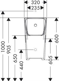Пісуар підвісний Hansgrohe EluPura Original Q безободковий 32х30,5 см кераміка SmartClean білий 61184450