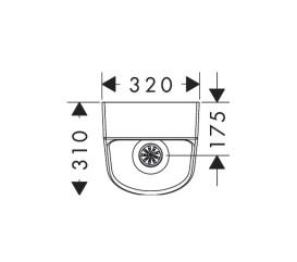 Писсуар подвесной Hansgrohe EluPura Original S безободковый 32х31 см керамика HygieneEffect белый 62048450