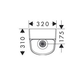 Писсуар подвесной Hansgrohe EluPura Original S безободковый 32х31 см керамика HygieneEffect белый 62048450