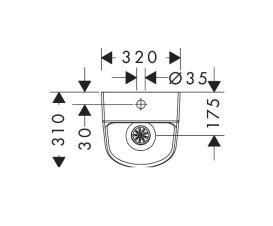 Писсуар подвесной Hansgrohe EluPura Original S безободковый 32х31 см керамика HygieneEffect белый 62049450