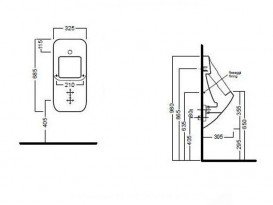 Писсуар подвесной Hatria Fusion санфарфор белый YXC301