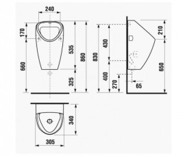 Писсуар подвесной Jika Golem антивандальный керамика белый H8430700000001
