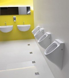 Писсуар подвесной Kerasan Aquatech под скрытый налив с сифоном белый 373501