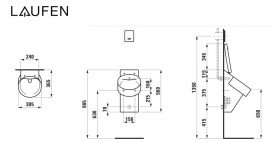 Пісуар підвісний Laufen Val 30,5х36,5 см кераміка білий H8402810000001