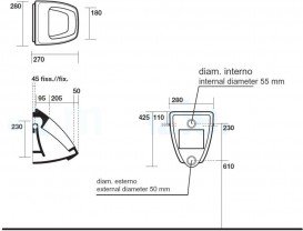 Писсуар подвесной под скрытый налив Kerasan Spa белый 333001