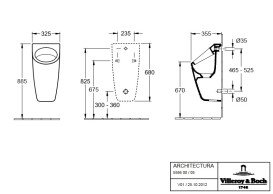 Писсуар подвесной Villeroy & Boch Architectura 32,5х35,5 см санитарная керамика альпийский белый 55860001