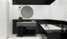 Плитка настенная Paradyz Synergy Nero Sciana 30х60 см S---300X600-1-SYNE.NE