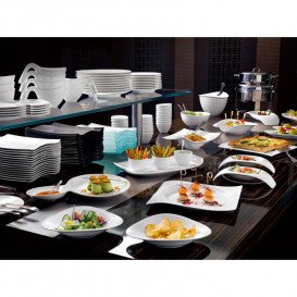 Плоская квадратная тарелка Villeroy & Boch NewWave 27х27 см премиум фарфор белый 10-2525-2619