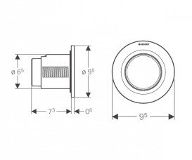 Пневмокнопка змиву для унітазу Geberit Type 01 дистанційна одинарний змив білий 116.041.11.1