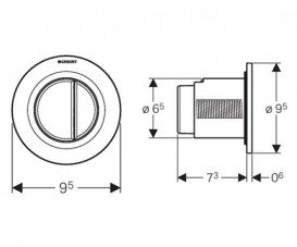 Пневмокнопка смыва для унитаза Geberit Type 01 дистанционная двойной смыв хром глянцевый 116.043.21.1