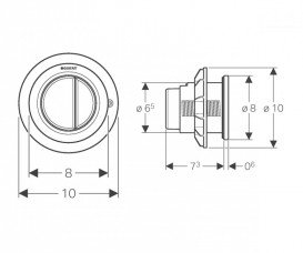 Пневмокнопка змиву для унітазу Geberit Type 01 подвійний змив хром глянсовий 116.050.21.1