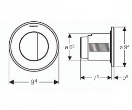Пневмокнопка змиву для унітазу Geberit Type 10 подвійний змив білий / золото / білий 116.056.KK.1