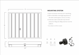 Піддон з вбудованим душем нержавіюча сталь/тік коричневий AQA 95