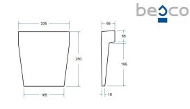 Подголовник для ванны Besco Modern полиуретан белый ZWM