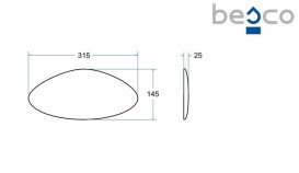 Подголовник для ванны Besco Uni полиуретан серебристый ZWU