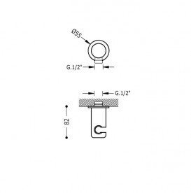Подключение с держателем Tres Docce хром 02418201