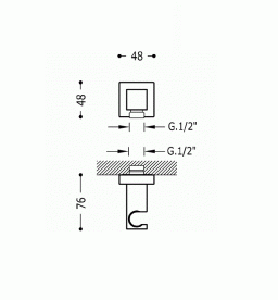 Подключение с держателем Tres Docce хром 00618201