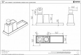 Подставка с дозатором для мыла и стаканом для зубных щеток Sonia S7 Mid Сentury Design матовое стекло/латунь хром 131822