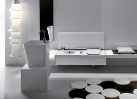 Подвесная система со встроенным унитазом справа и биде Hatria G-Full санфарфор белый YXJS01