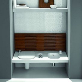 Подвесная система со встроенным унитазом слева и биде Hatria G-Full санфарфор белый YXJR01