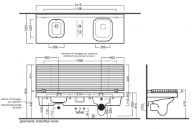 Подвесная система со встроенным унитазом справа и биде Hatria G-Full 50х141.5 см санфарфор белый YXJQ01