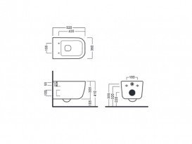 Підвісний унітаз безободковий Hatria Bianca 34.5х52 см санфарфор білий Y3AK01