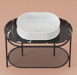 Полка для консоли ArtCeram Flair 4.0 керамика nero marquinia TFA010 90