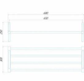 Полиця для взуття електрична Deffi 250x650 ліве підключення чорний C.PV.25.65.E.B.L.5