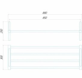 Полка для обуви электрическая Deffi 250x850 правое подключение хром C.PV.25.85.E.C.R.5