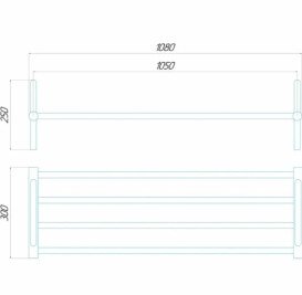 Полка для обуви электрическая Deffi 250x1050 левое подключение черный C.PV.25.105.E.B.L.5