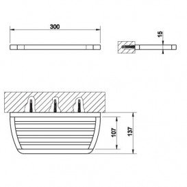 Полка для ванной Gessi Mimi 30 см металл хром 33347031