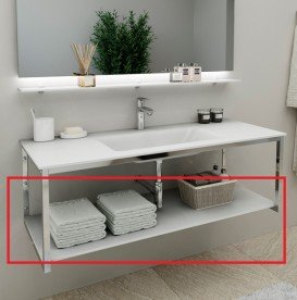 Полка для ванной Marsan 60х35 см акриловый камень Marsan60х35