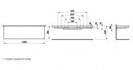 Полиця керамічна Laufen Palace 120х38 см підрізана з правого боку білий H8704340007101