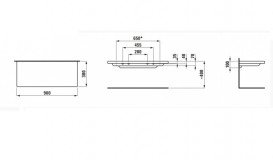 Полиця керамічна Laufen Palace 90х38 см підрізана з правого боку білий H8704330007101