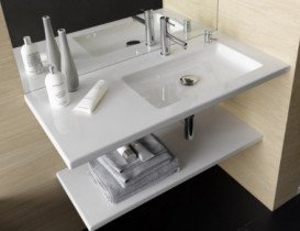 Полиця керамічна Laufen Palace 90х38 см підрізана з обох боків білий H8704330007121