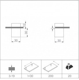 Полкодержатель Sanwerk Rei 30x30x45 мм матований хром ZC0000145