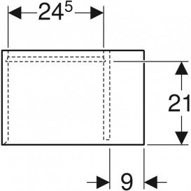 Полочка для ванной (боковой элемент) Geberit iCon 37x40x24,5 см ДСП дуб 502.324.JH.1