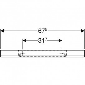 Полиця для ванної Geberit iCon 67,5x5,5x13 см сталь лава матова 502.327.JK.1