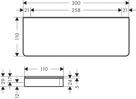 Полочка для ванной Hansgrohe Axor Universal Softsquare 300 мм матовый никель 42838820