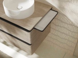 Полочка для ванной Hansgrohe Xelu Q 43 см металл/стекло матовый черный 54144670