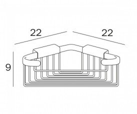 Поличка для ванної Inda Complementi кутова 22х22 см хром AV031A CR