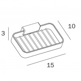 Поличка для ванної Inda Lea 15х10 см чорний матовий A1849A NE