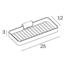 Полочка для ванной Inda Lea 25х12 см черный матовый A1851A NE