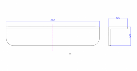 Полочка для ванной IStone Cube 60см белый матовый WD0141
