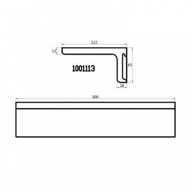 Полочка для ванной каменная Volle Solid surface 30х12 см белый 18-40-113